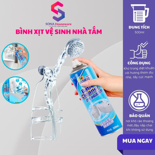 Bình xịt vệ sinh nhà tắm Sonahouse tẩy rửa làm sạch thơm an toàn 500ml