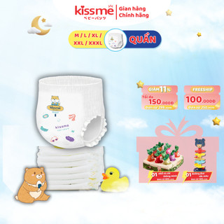  Tã/Bỉm Quần KISSME Chống Tràn, Thấm Hút Tối Đa, Vạch Chỉ Thị Thông Minh - Size M/ L/ XL/ XXL/ XXXL - 5 Miếng