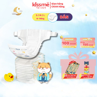  Tã/Bỉm Dán KISSME Thấm Hút Tối Đa, Siêu Mỏng, Giữ Dáng 360 Độ, Vạch Chỉ Thị Thông Minh - Size S/ M/ L 5 Miếng