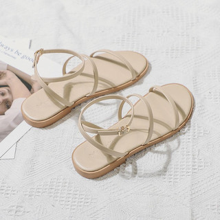 Giày sandal đế phẳng mũi tròn thiết kế quai đan thoải mái thời trang cho nữ mã XGS38