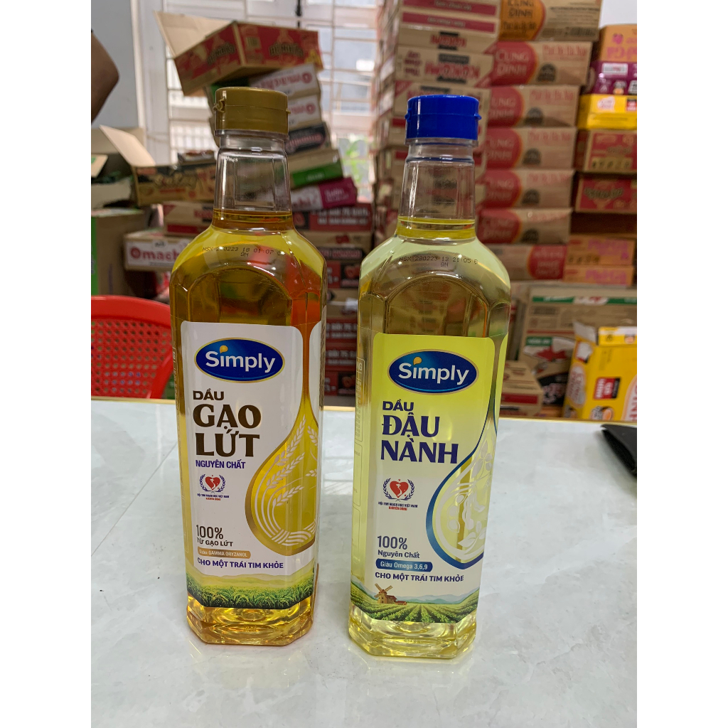 Dầu Ăn Simply 1 Lít Đậu Nành/Gạo Lứt