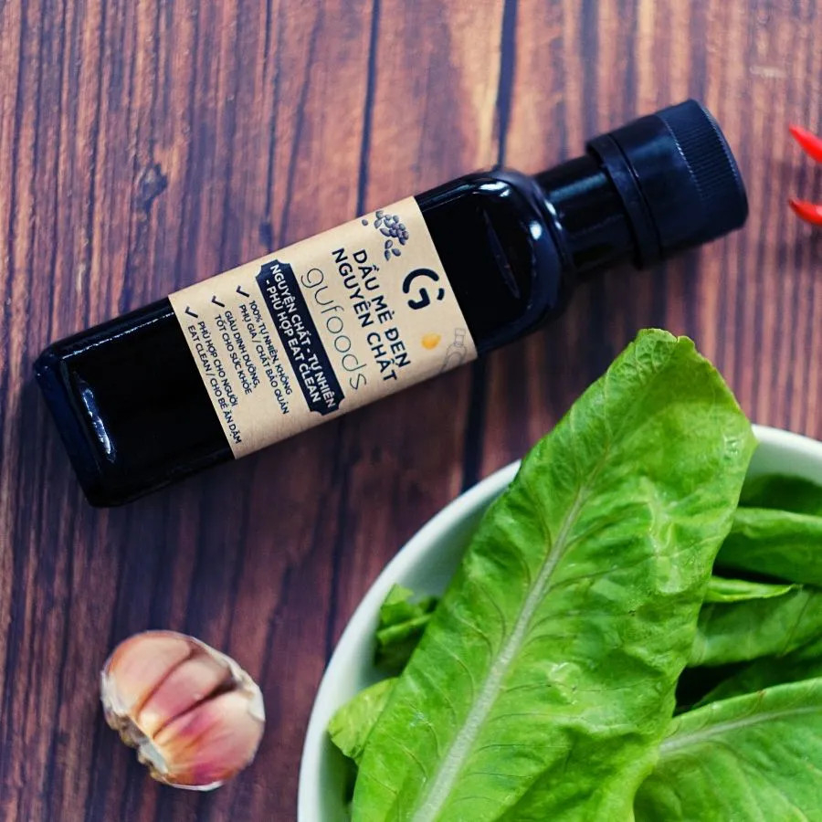 Dầu Mè Đen Nguyên Chất Gufoods Chai 120ml - Bổ Sung Dinh Dưỡng Cho Trẻ Em Từ 6 Tháng Tuổi, Ăn Kiêng, Ăn Chay