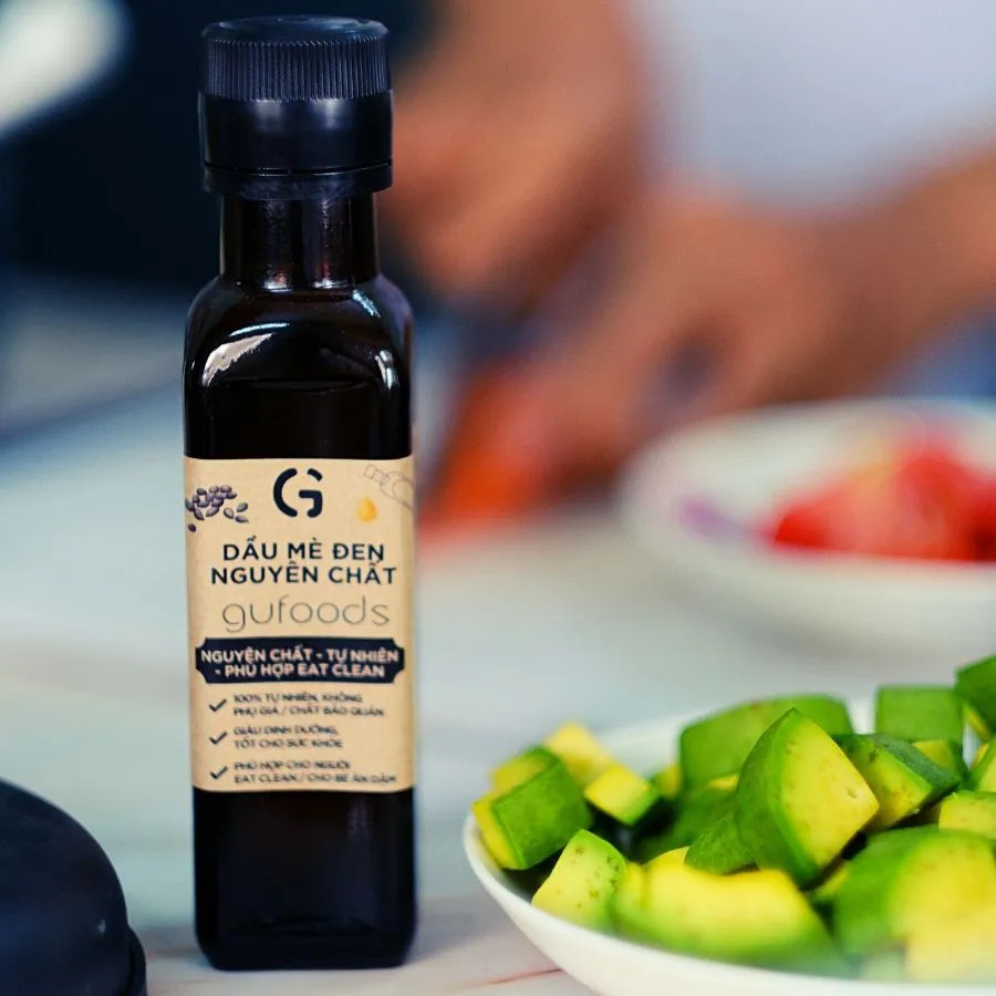 Dầu Mè Đen Nguyên Chất Gufoods Chai 120ml - Bổ Sung Dinh Dưỡng Cho Trẻ Em Từ 6 Tháng Tuổi, Ăn Kiêng, Ăn Chay