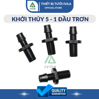 Combo 10 khởi thủy PE5 tưới nhỏ giọt 1 đầu trơn 1 đầu gân - Thiết bị kết nối hệ thống tưới