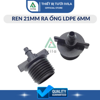 Ren 21 nối ra ống 6mm gân ( 1 đầu gân ) - Phụ kiện ống tưới tiện lợi nhanh chóng - Bảo hành 12 tháng