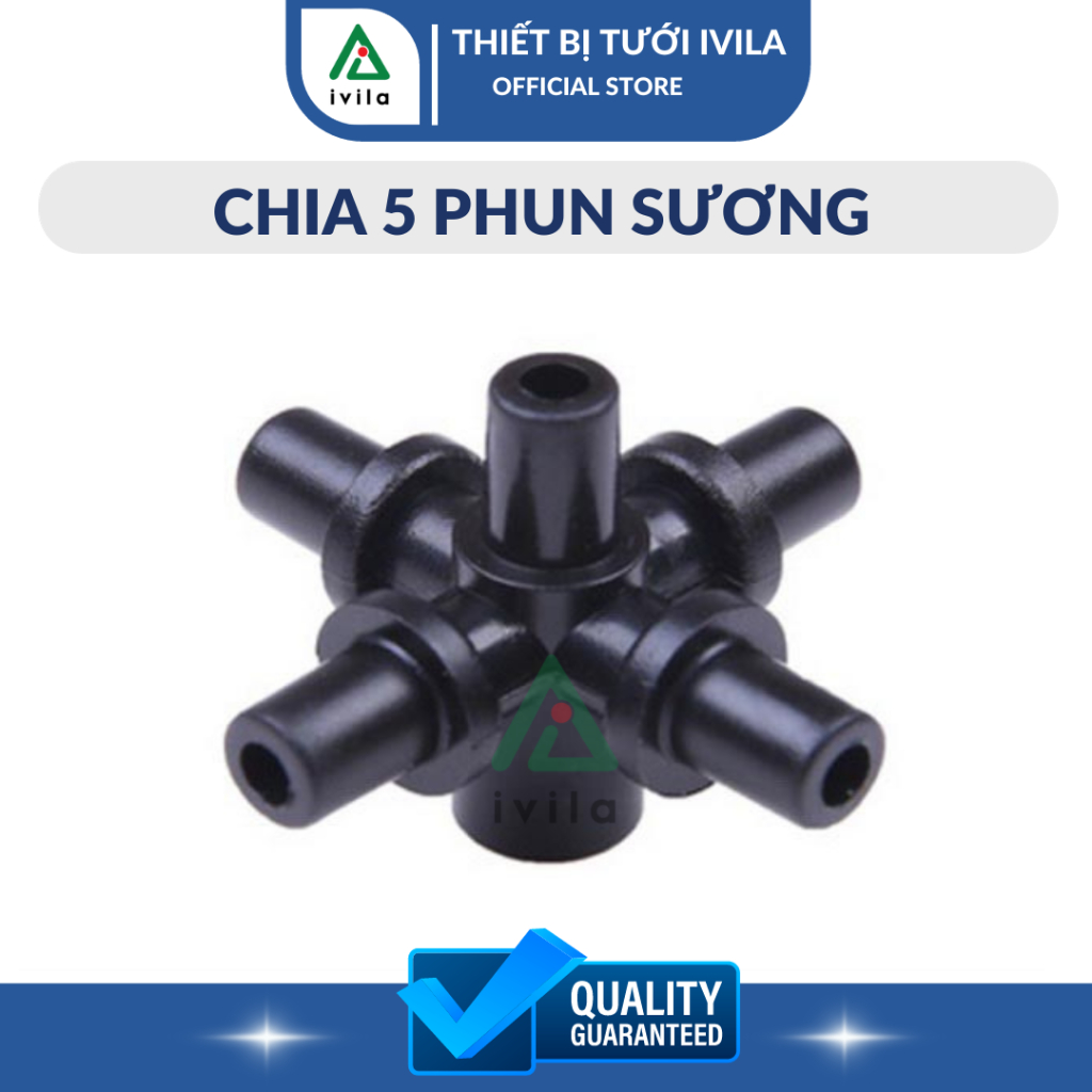 Chia 5 phun sương - Phụ kiện kết nối đầu tưới phun sương - Tháo lắp dễ dàng - Bảo hành 12 tháng