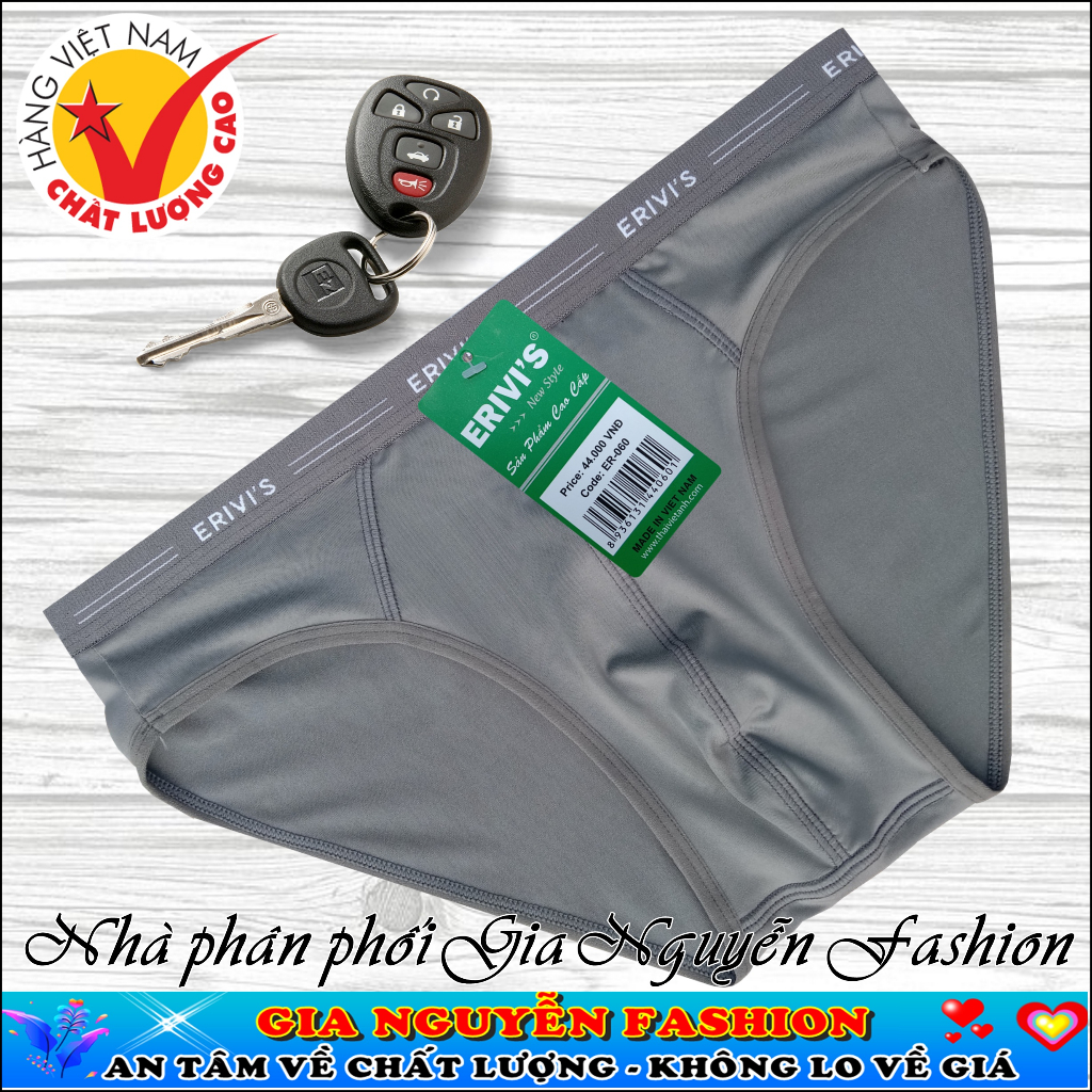 Size lớn 3XL: Combo 4 Quần lót nam Erivis, chất thun co gian 4 chiều, hàng Việt Nam cao cấp