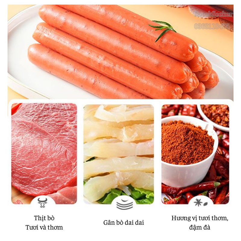 Xúc xích gân bò cay thơm - Gân bò, xúc xích Đài Loan thơm ngon - MIAOFOOD- Đồ ăn vặt Trung Quốc