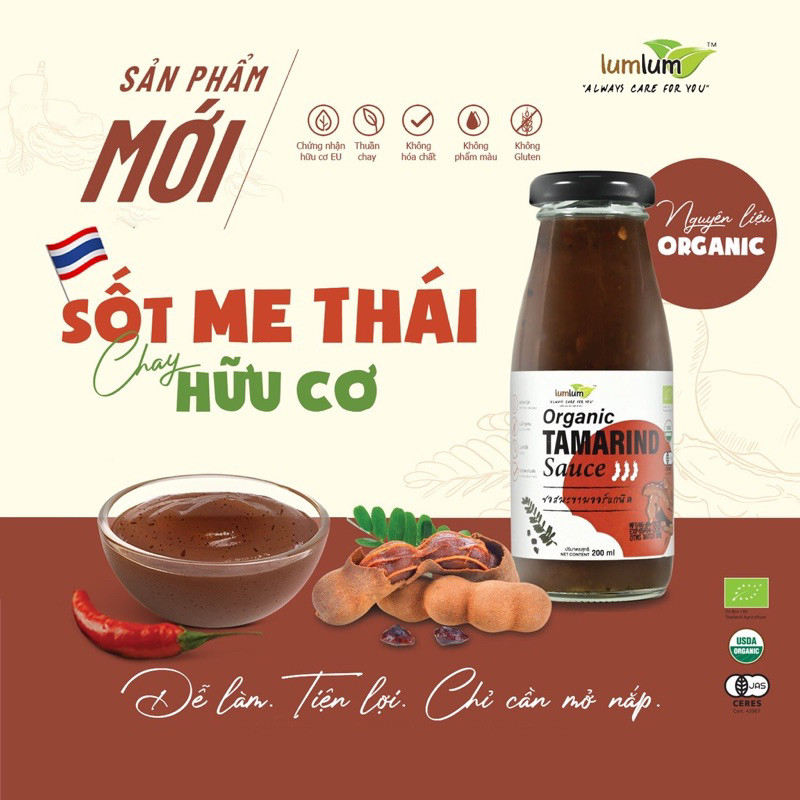 (T7/2025) Sốt Me Hữu Cơ Lumlum Thái Lan 200ml