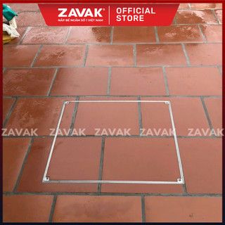 Nắp bể âm sàn inox 450x450 zavak mhe-45 nắp bể nước ngầm chống nước, nắp hố ga ngăn mùi hôi. lát gạch 1.2cm