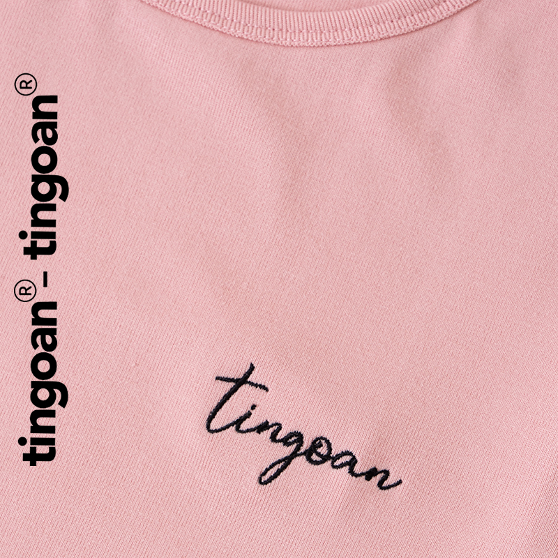 TINGOAN® - Áo phông hồng dáng ôm vừa thêu chữ “TINGOAN” TSHIRT/PK