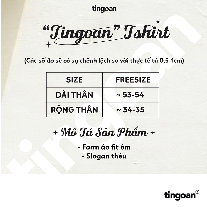 TINGOAN® - Áo phông hồng dáng ôm vừa thêu chữ “TINGOAN” TSHIRT/PK