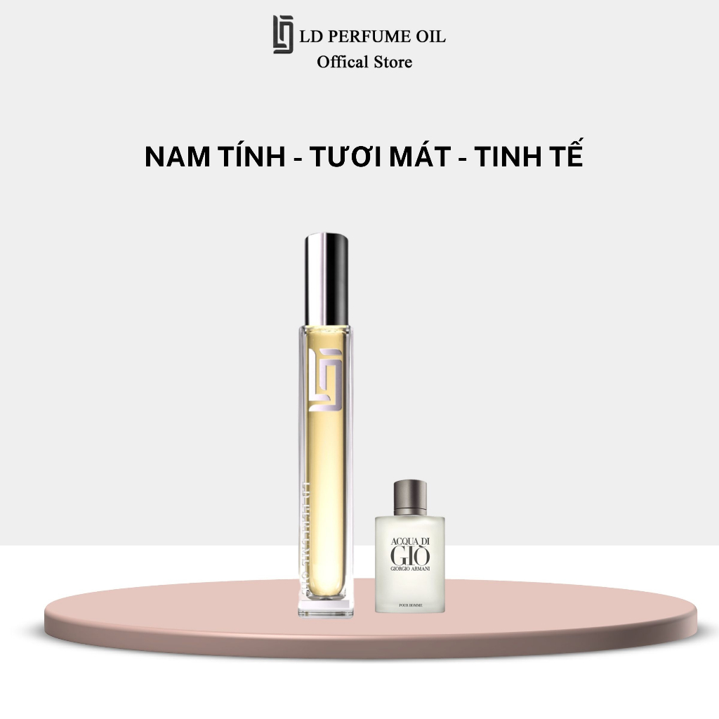 Nước hoa nam LD8 mùi hương Acqua Di Giò tươi mát, Tinh dầu thơm chai chiết 12ml