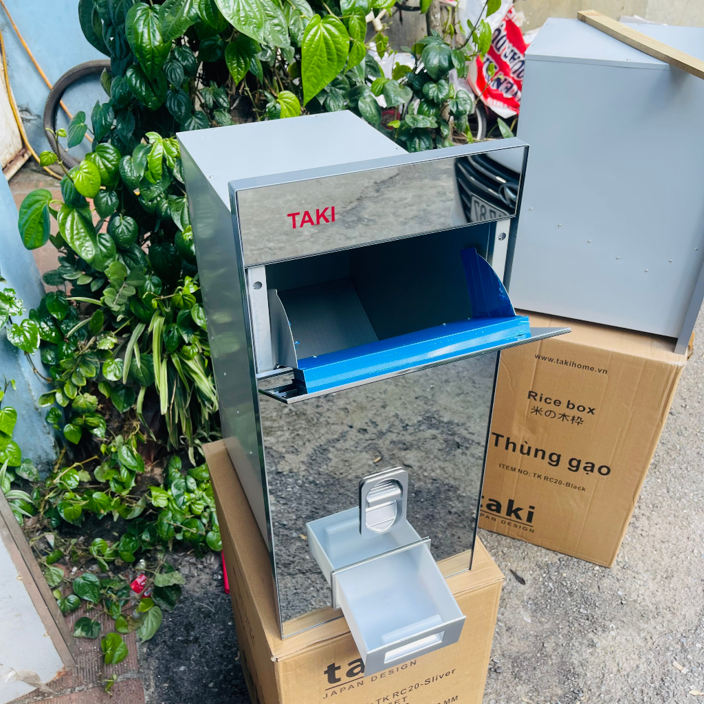 Thùng Gạo Thông Minh TAKI, Thùng Gạo Tủ Bếp, Thùng Gạo Mặt Gương - Bảo Hành Vĩnh Viễn