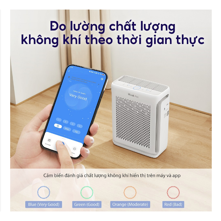 Máy Lọc Không Khí Levoit Vital 100S 52m2 - Khử Mùi Diệt Khuẩn - Hút Lông Thú Cưng Cực Mạnh - Hàng Chính Hãng