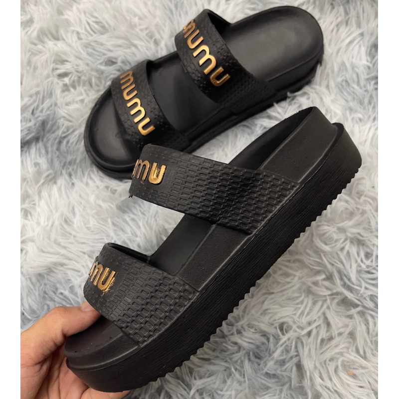 Dép nữ hai quai, dép nữ mumu độn đế 4cm