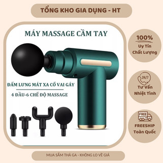 Máy massage mini cầm tay đa năng - massage đấm lưng - trị liệu cổ vai gáy 4 đầu 6 chế độ