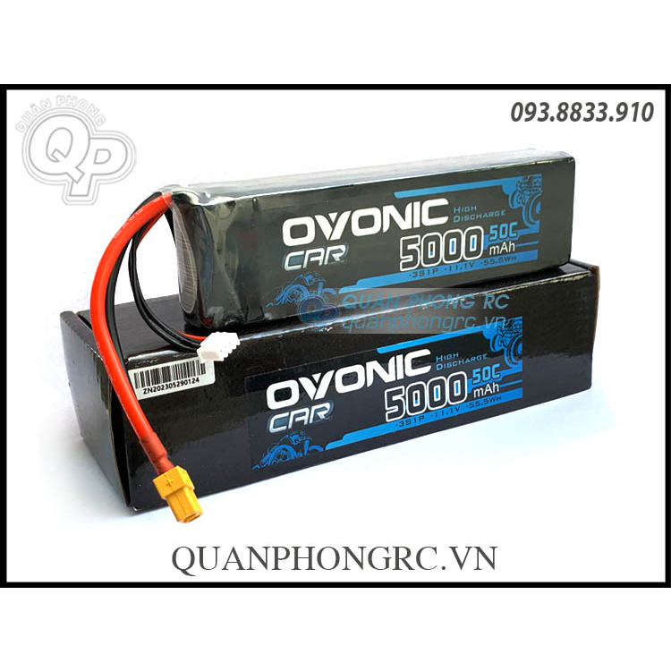 Ovonic CAR 5000mAh 3S 50C 11.1V LiPo Battery XT60 Plug