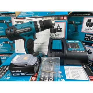 Máy khoan búa và vặn vít dùng pin Makita DHP453SFX8 ( 18V)