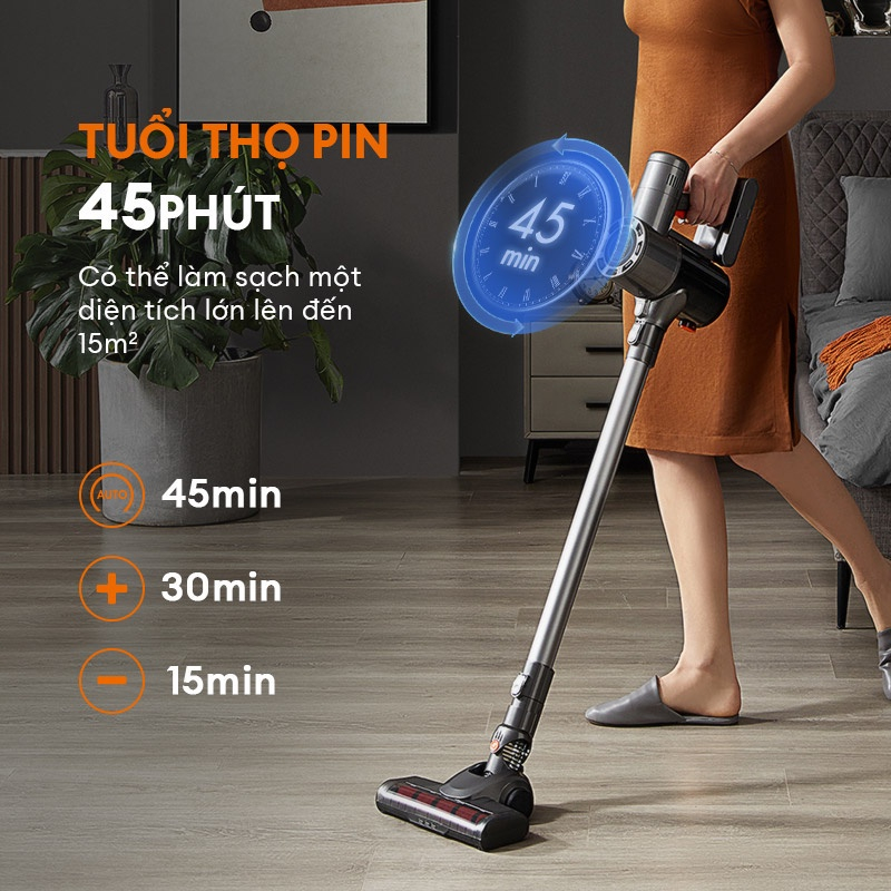 Máy hút bụi không dây Gaabor GVCL-D10A màn hình LED lực hút 16000pa - Chính Hãng