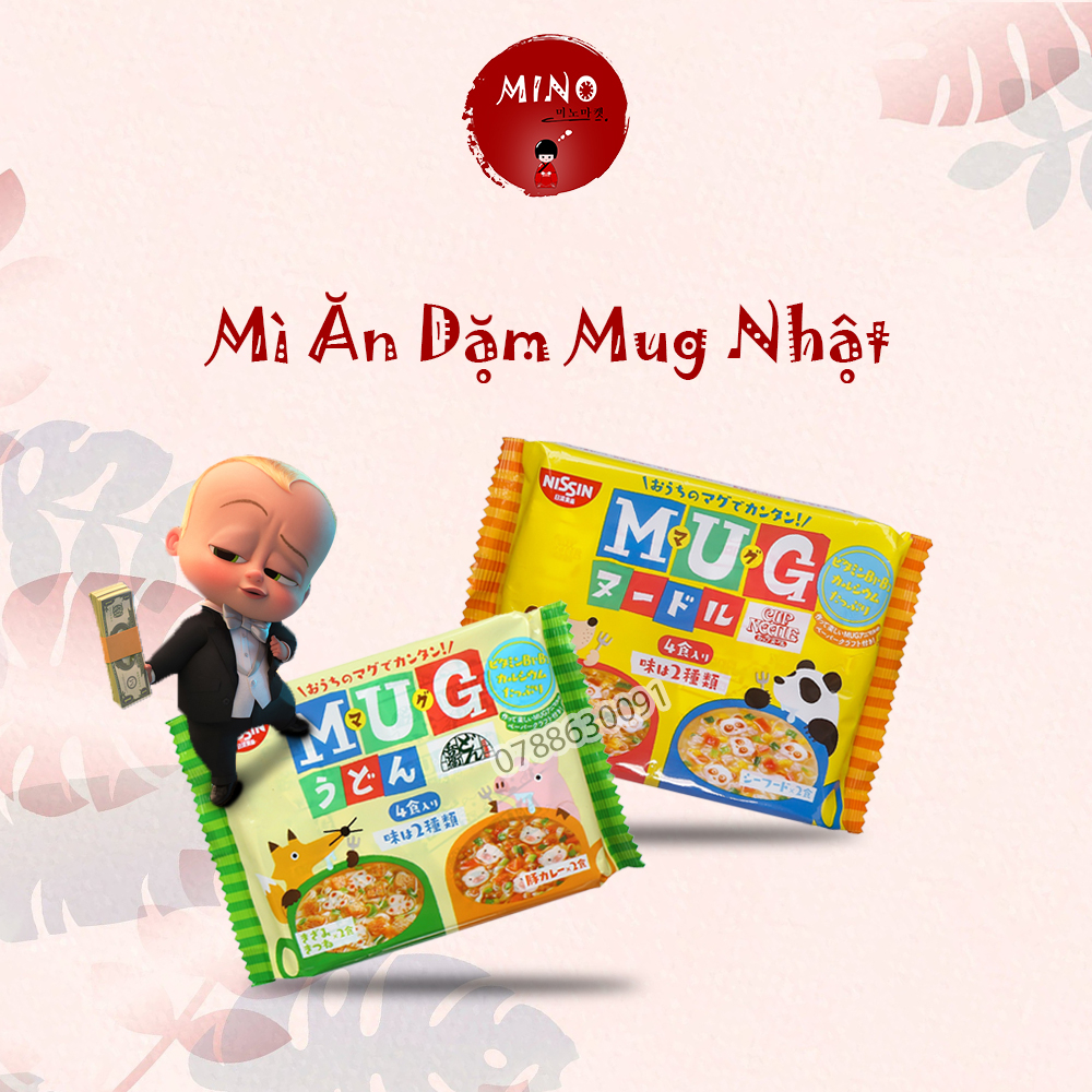 Mì Mug Nhật cho bé, cho trẻ ăn dặm gói 96gr mn