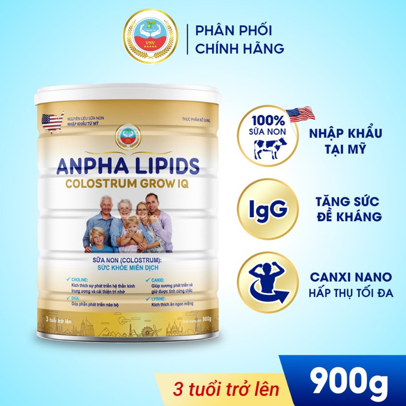 Sữa Non Kháng Thể ALPHA LIPIDS COLOSTRUM USA  900g Thực phẩm cho chế độ ăn đặc biệt