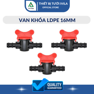 Van khóa ldpe 16mm, van 2 đầu gân ldpe 16mm, van khóa ống nước. bảo hành 12 tháng