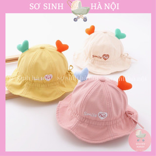 Mũ nón vành tròn bé gái 3-20 tháng tuổi dễ thương có dây rút điều chỉnh được
