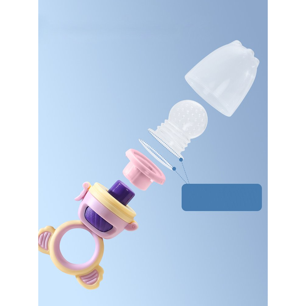 Túi Nhai Ăn Dặm Hình Gấu Ấm Baby Kèm Hộp Chống Hóc Cho Bé Tập Ăn Dặm Cho Bé