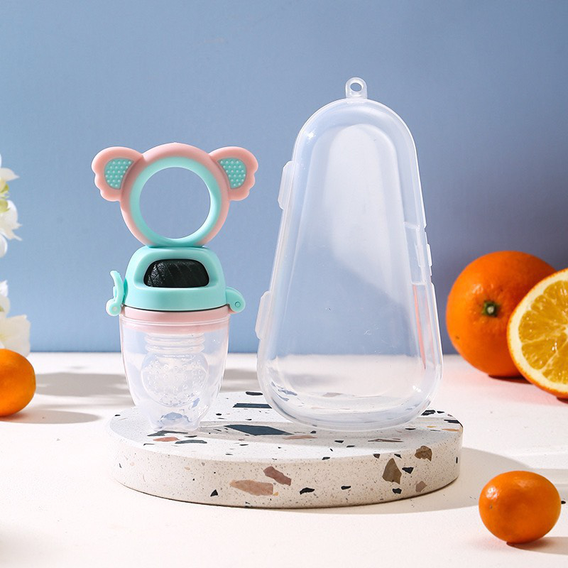 Túi Nhai Ăn Dặm Hình Gấu Ấm Baby Kèm Hộp Chống Hóc Cho Bé Tập Ăn Dặm Cho Bé