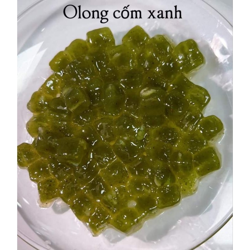Trân châu olong cốm xanh vuông .