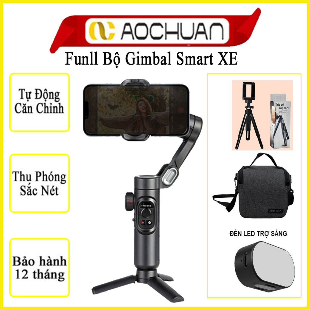 Gậy gimbal chống rung  AOCHUAN Smart XE, Tay cầm chống rung điện thoại chính hãng, Gymbal chống rung khi chụp ảnh