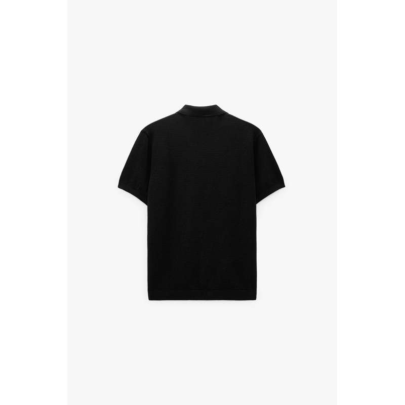 Áo polo dệt kim Zara authentic TEXTURED KNIT size S