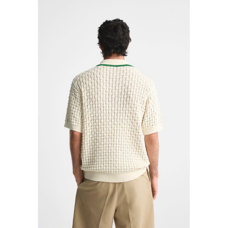 Áo polo Zara authentic CROCHET KNIT size M