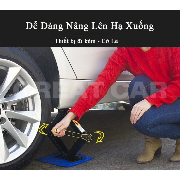 Kích nâng hầm xe ô tô chữ A - Con Đội gầm xe hơi thay lốp sửa chữa oto 0.8 tấn hoặc 2 tấn-Bộ Kích Gầm Ô Tô