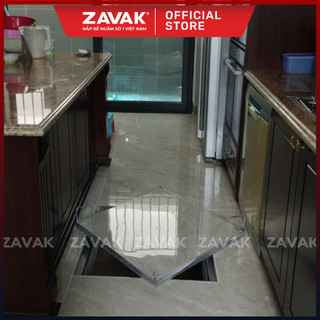 Nắp bể âm sàn inox 600x600 zavak mhe-60 nắp bể nước ngầm chống nước, nắp hố ga ngăn mùi hôi. lát gạch 1.2cm