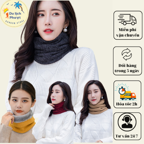 Khăn ống lót lông cực ấm áp mùa đông 2023 nhiều màu