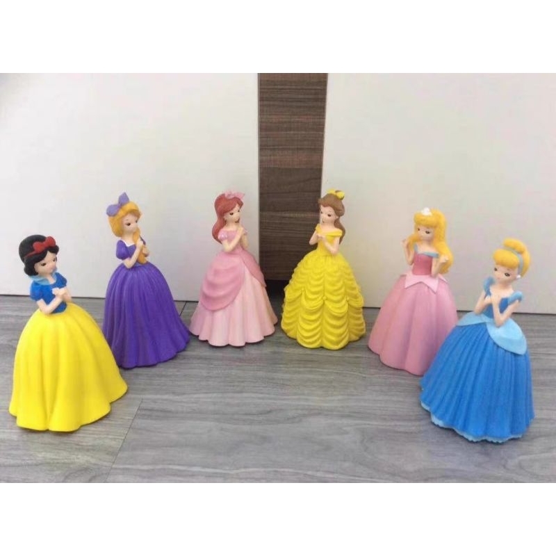 Tượng thạch cao tô màu set công chúa DisNey kèm màu cọ kích thước cao 24cm rộng 12cm
