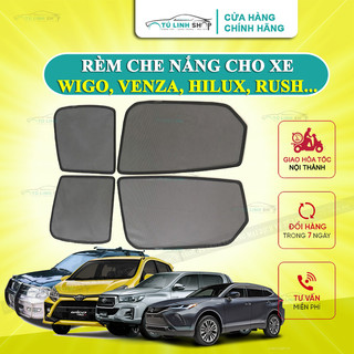 Rèm che nắng nam châm cho xe Toyota Wigo, Prado, Rush, Venza, Zace, Hilux, RAV4 bộ 4 tấm cho 4 cửa, vừa khít kính