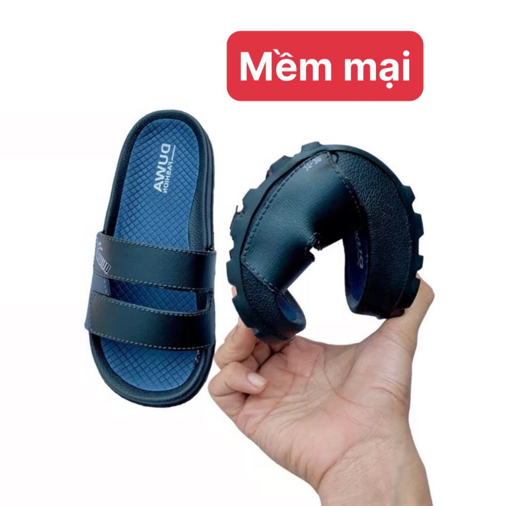 Dép nam nữ quai ngang đế cao 3cm kiểu dép lê hai quai luồn dưới đế