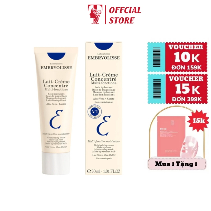 Sữa dưỡng ẩm phục hồi da Embryolisse Lait Creme Concentre 30ml, tái tạo, làm dịu kích ứng, cấp ẩm, kem lót