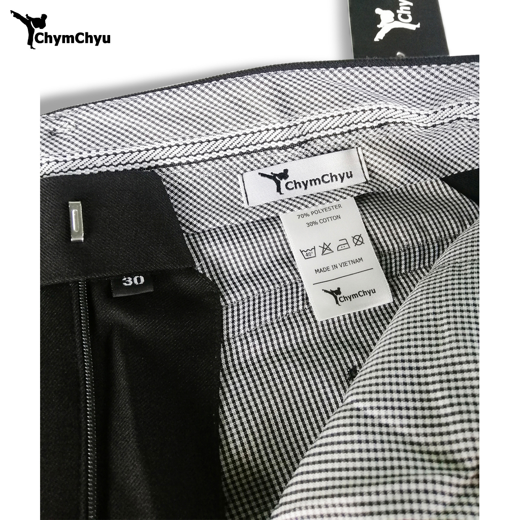 Quần Tây Nam SideTab Sọc Cao Cấp Màu Ghi Xám Đậm ChymChyu