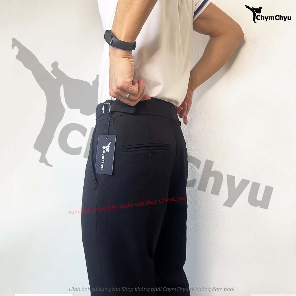 Quần Tây Nam SideTab Màu Đen Cao Cấp Công Sở Đẹp ChymChyu