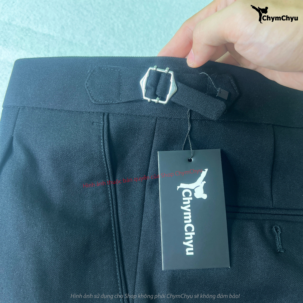 Quần Tây Nam SideTab Màu Đen Cao Cấp Công Sở Đẹp ChymChyu