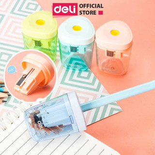 Gọt bút chì, chuốt bút chì Deli mini học sinh văn phòng nhỏ gọn, tiện lợi, dễ thương - Lưỡi thép không gỉ, sắc bén