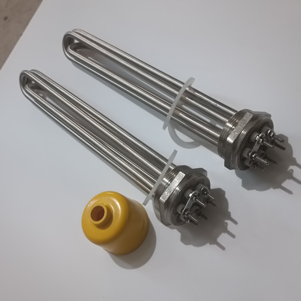 Điện trở củ ren phi 59 điện áp 380V và 220V chất liệu inox 304, , thanh nhiệt ren phi 59mm, cụm ren phi 59.
