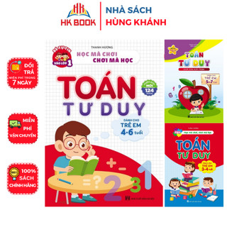 Sách - combo 3 quyển toán tư duy cho bé 3-4 tuổi; 4-6 tuổi và 5-7 tuổi - trò chơi tư duy toán cho trẻ - 3 quyển - vcb 10