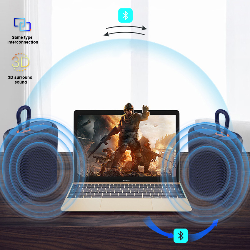Loa nghe nhạc bluetooth TWS5.1 kết nối cùng lúc 2 loa bass mạnh âm thanh Hifi sống động pin trâu 5h B0L1