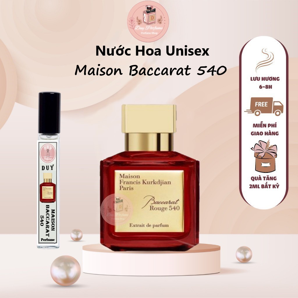 [𝐀𝐮𝐭𝐡] Nước hoa Unisex Baccarat Rouge 540 Hương Thơm Sang Trọng Nổi Bật Thu Hút 70/200ml - Duy Perfume