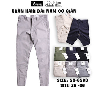 Quần kaki dài nam rurumen chất co giãn cao cấp xám, xanh rêu, xanh đen - qb381a
